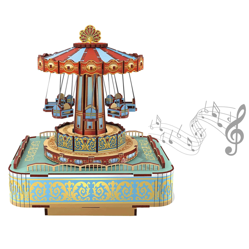 Wooden Swing Ride DIY 3D STEM Puzzle & Music Box
