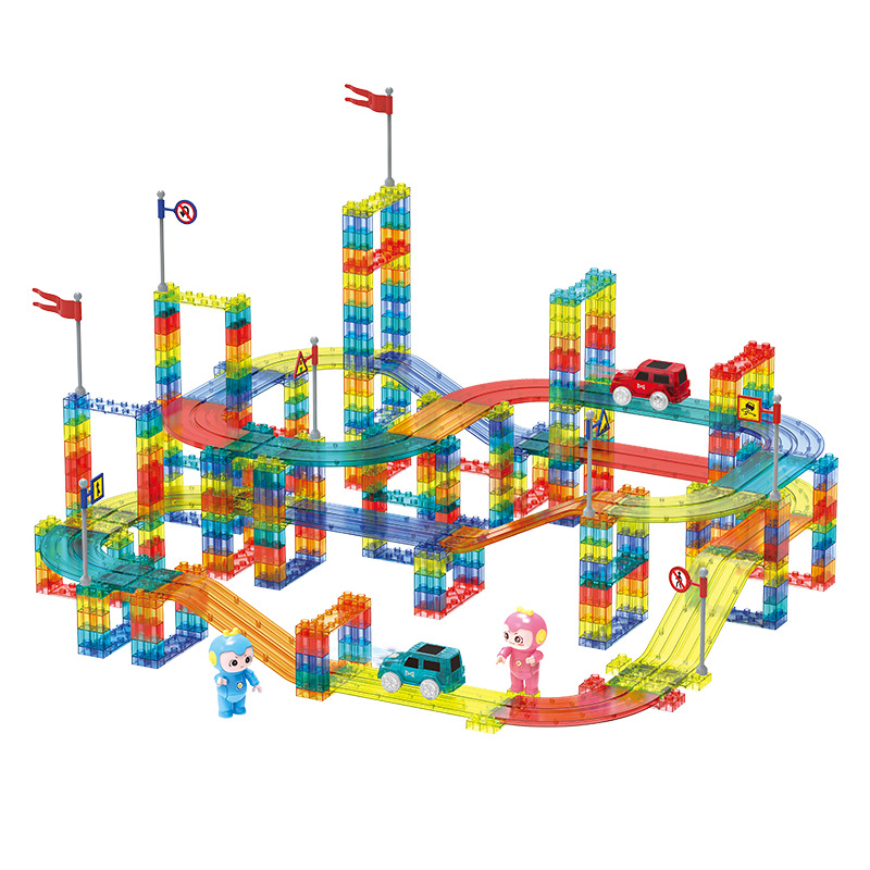 Magnetic Tiles Flexible Assembling Mini Car Racing Track