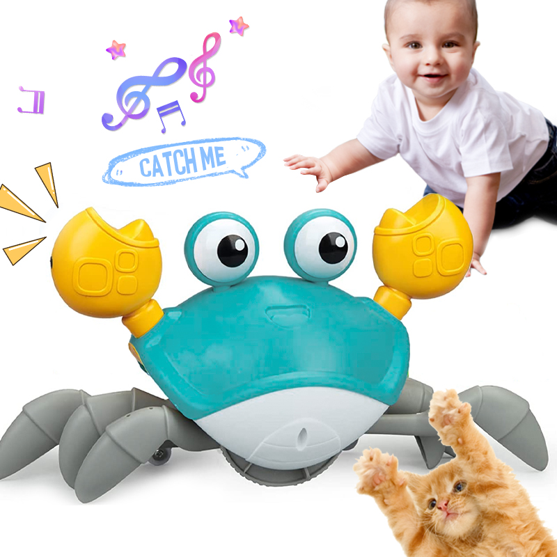 Infant Tummy Time Electric Music Walking Crab